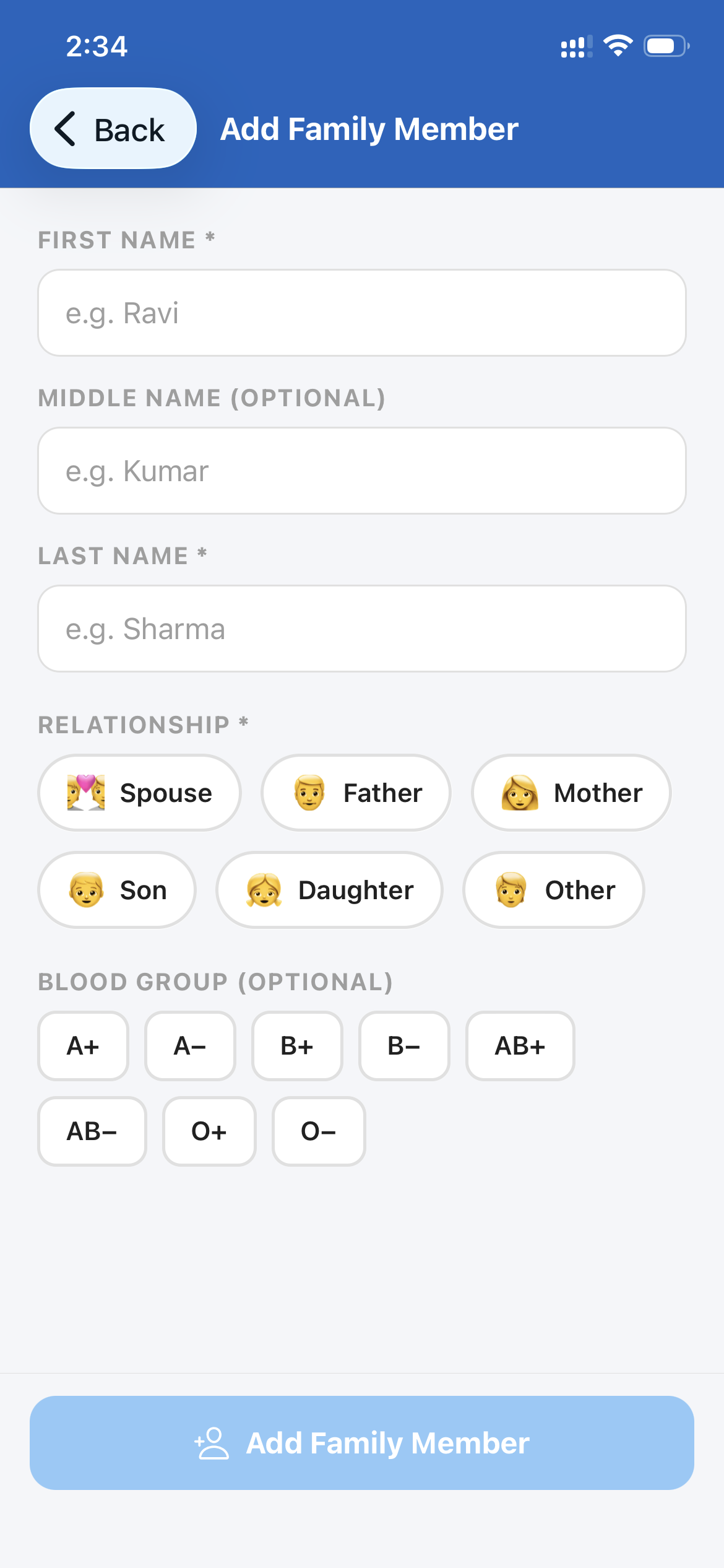 Add Family Member